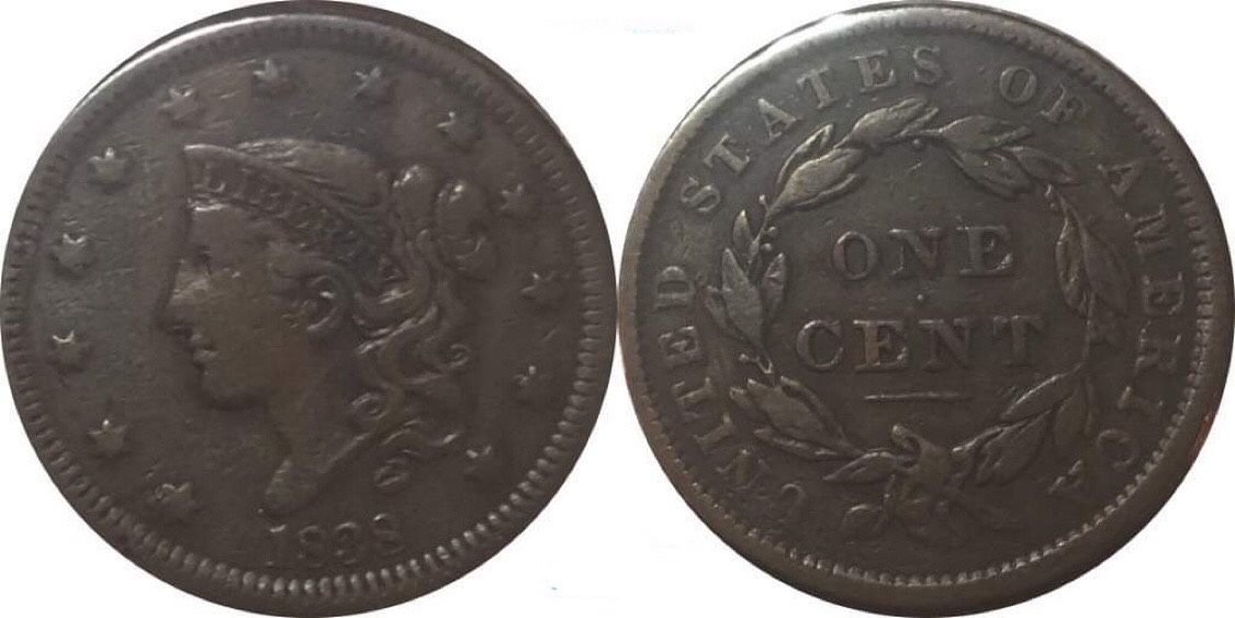 1838 Matron head, large cent