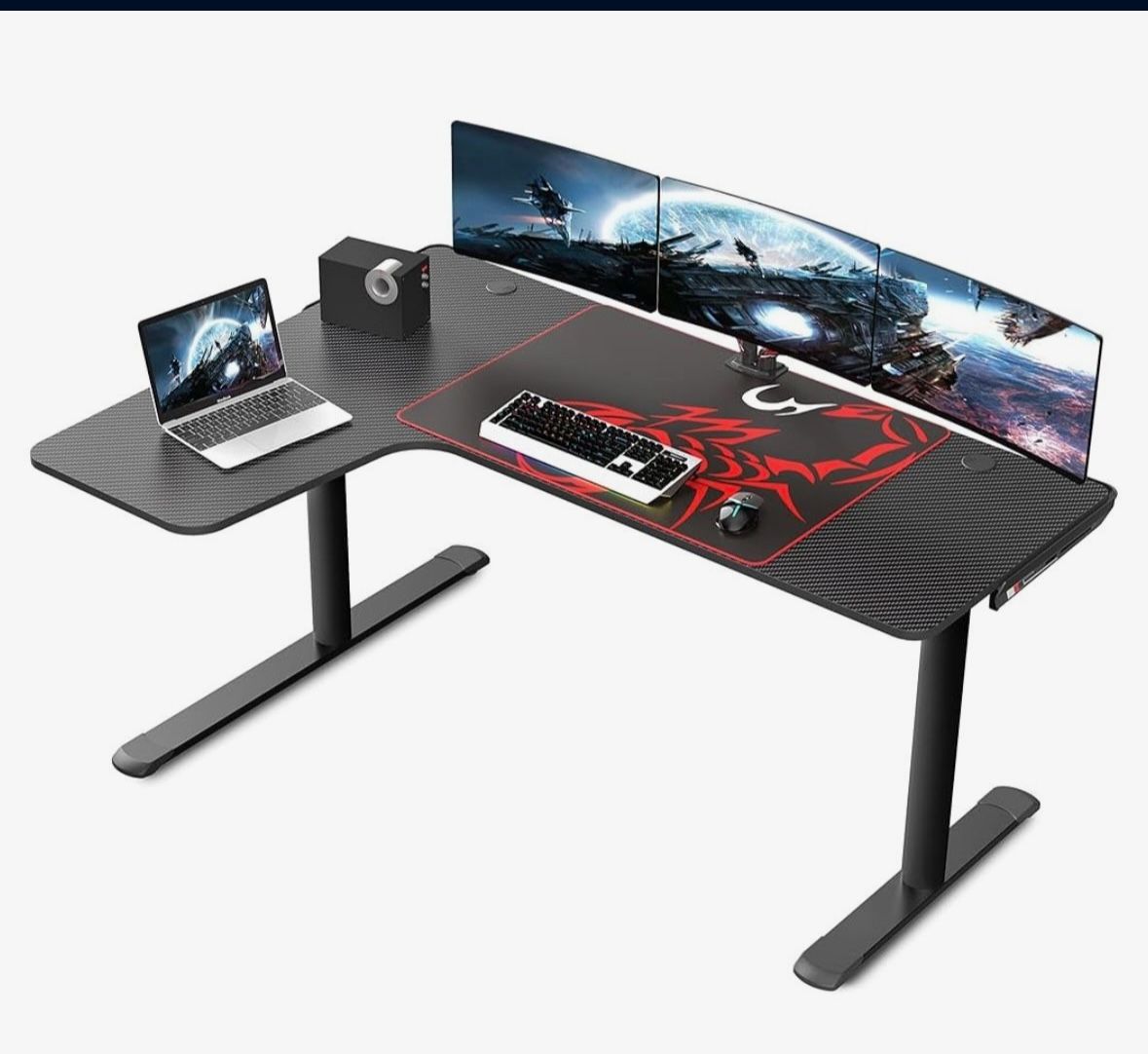 EGD-L60 60" Black Standing Desk (left Side)