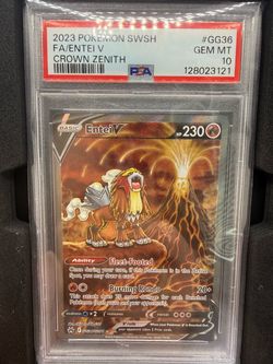 PSA 10 Entei V Full Art Crown Zenith #GG36