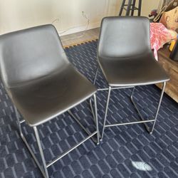 Leather Barstools - Pair 