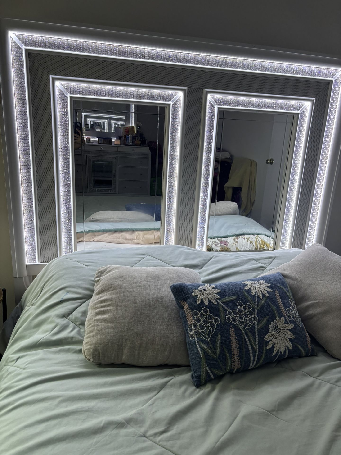 Bed Frame & Dresser With Mirror