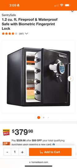 SentrySafe Fingerprint Fire/Water Safe