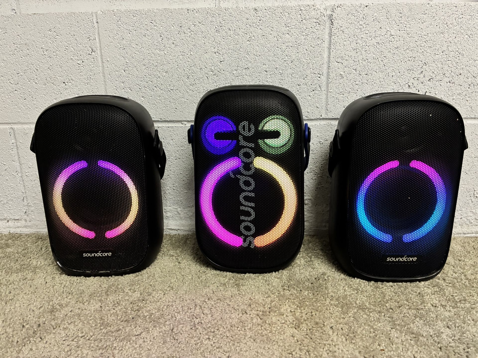 3x Soundcore Rave Neo Speakers - Multi Linking