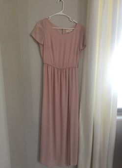 Blush Modest Prom/Bridesmaid Dress