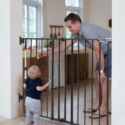  Babelio 34" Extra Tall Baby/Dog Gate With No Threshold Design Walk Thru Door, 26-43" Auto Close Safety Gate For Babies, Elders And Pets, Fits Doorway