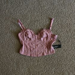 Pink Lace Corset Top
