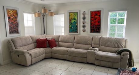 Beige reclining sofa REDUCED