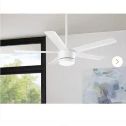Home Decorators Merwry 52 in. Intergrated LED Matte White Ceiling Fan With Light And Remote Control