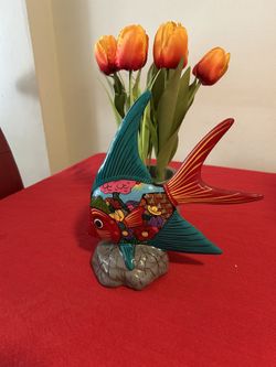 Colorful Ceramic Fish Ornament