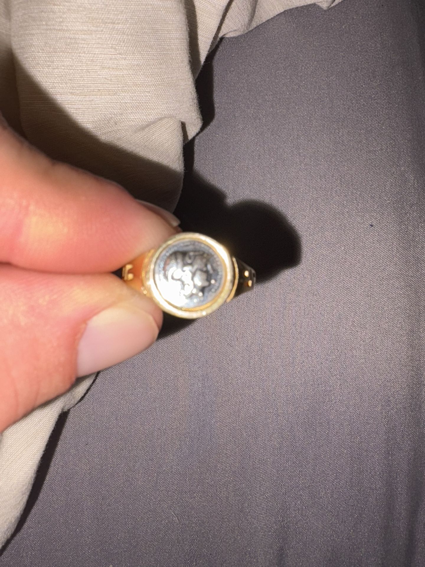 Greek Goddess Athena Coin Ring