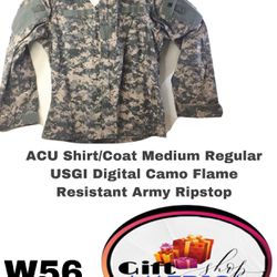 ACU Shirt/Coat Medium Regular USGI Digital Camo Flame Resistant Army Ripstop W56