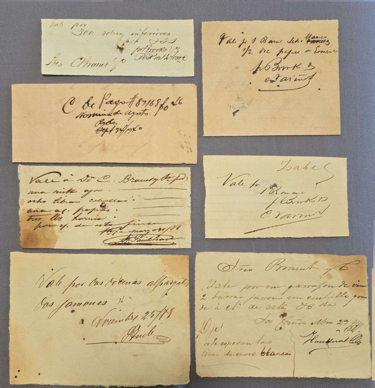 7 Recibos De Pago-1884-brooks & Co-guantanamo-cuba