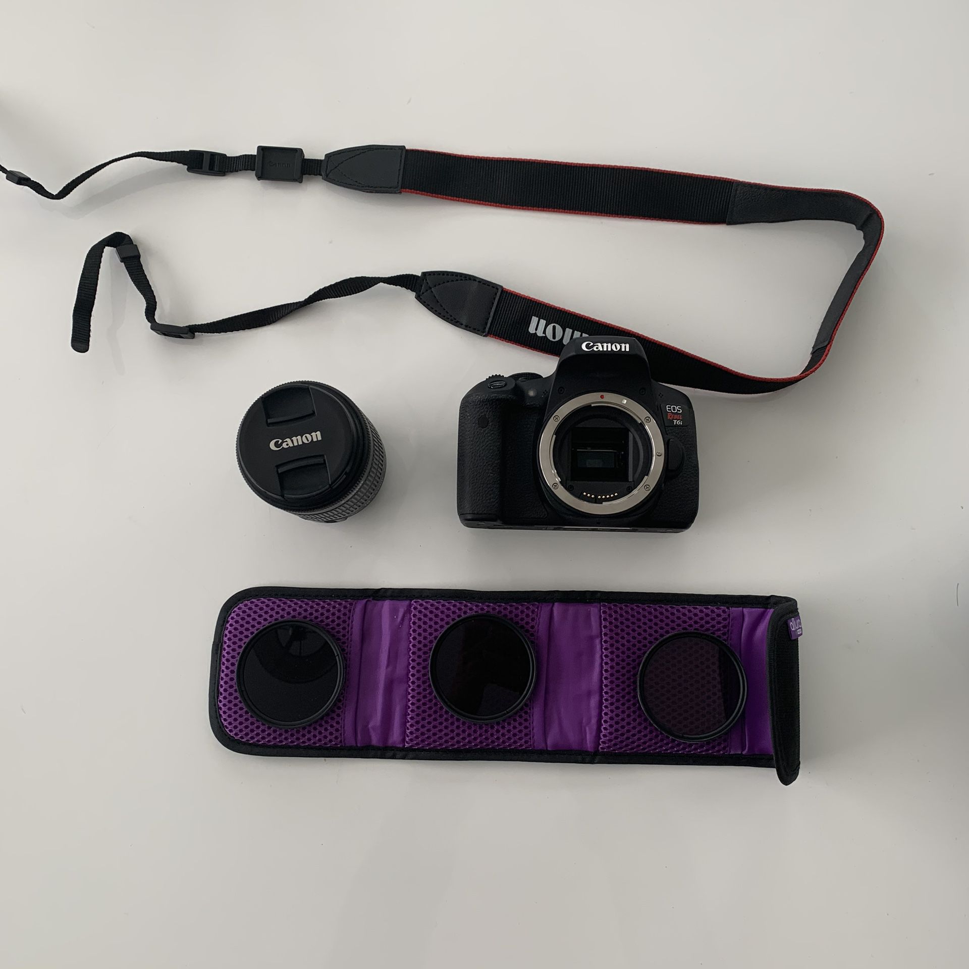 Canon Rebel T6i Kit + Accessories and Bag