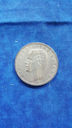 1904-D Five Mark Bavaria Germany Silver