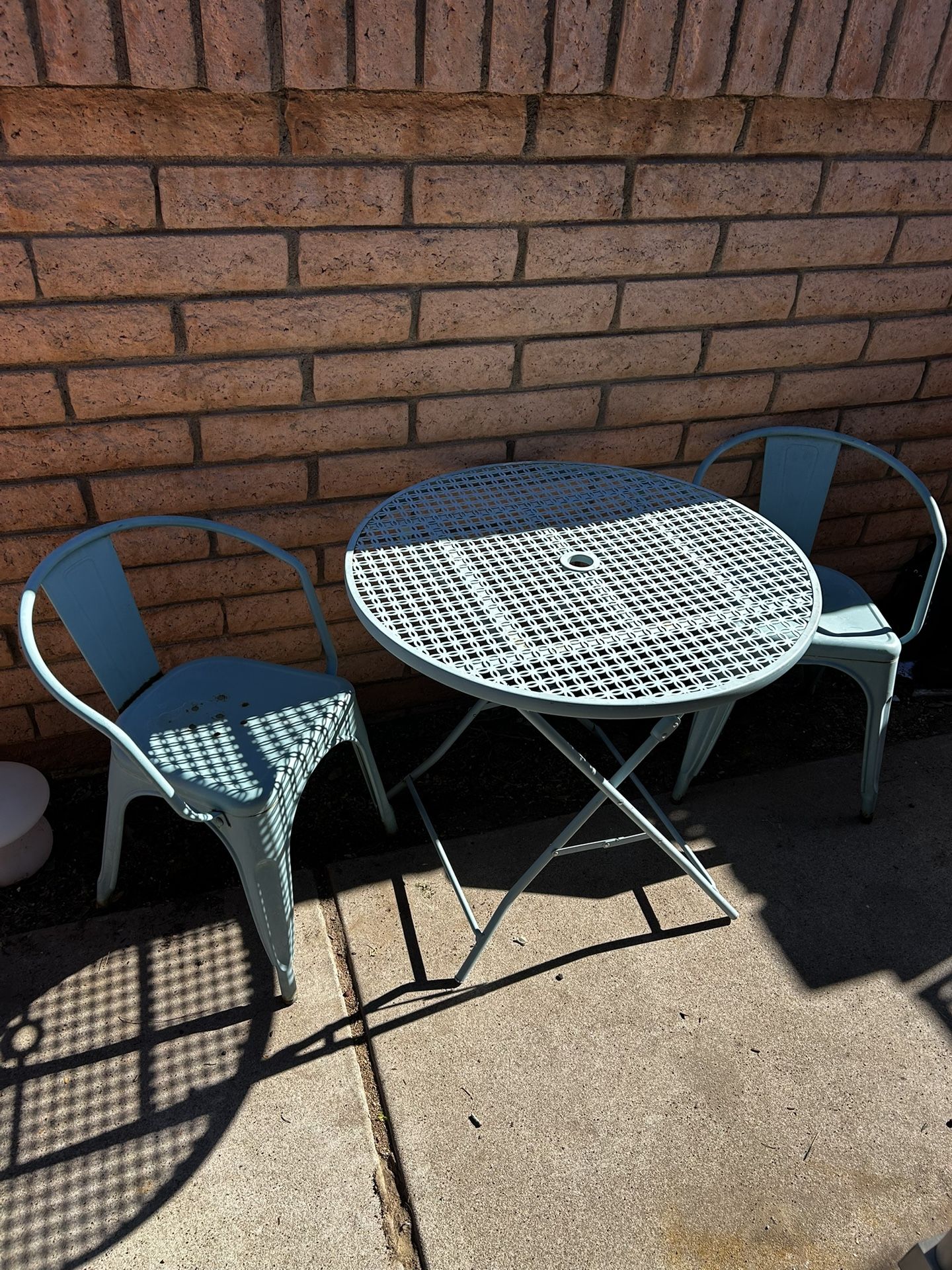 outdoor table and chiars