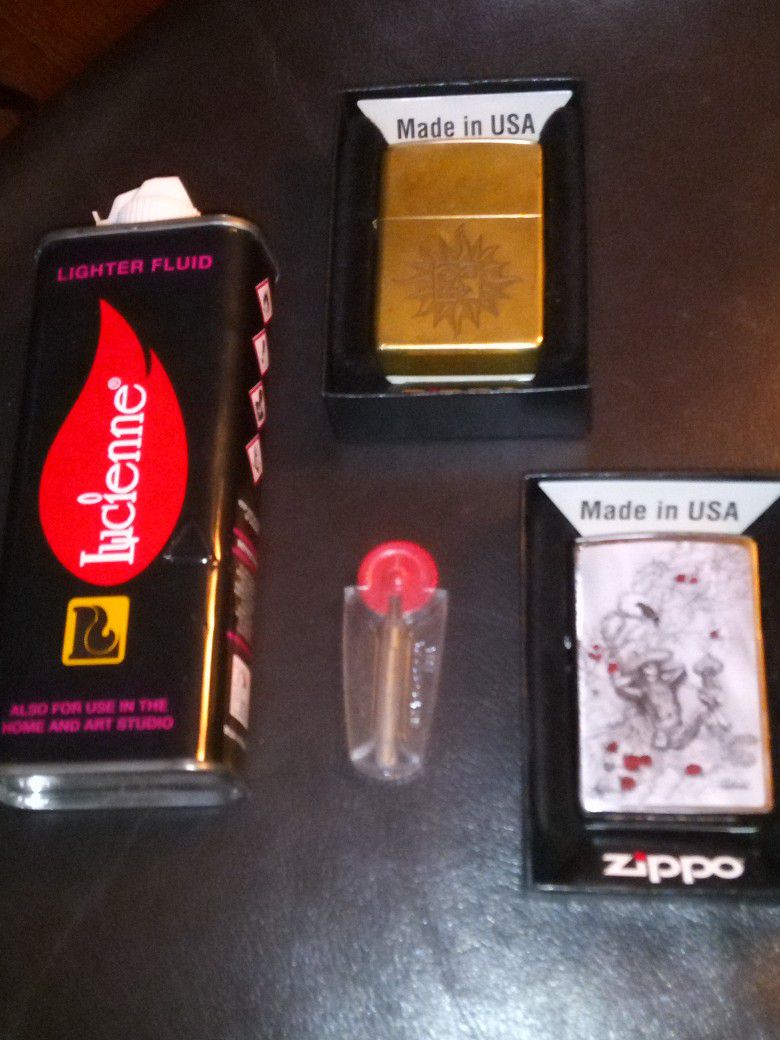 Zippo Lighters (2) Fuel & Zippo Flints
