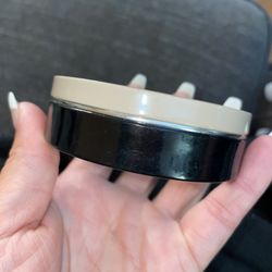 Tan Black And Silvertone Bangle Bracelet 