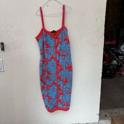 Brand New Blue and Red Nicole Miller Dress Size Small