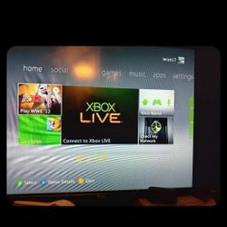 Clean Xbox 360 White Console w Power Wire Av Controller + Memory Card Fully Tested Works