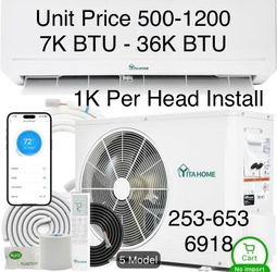 Ductless Mini Split Air Conditioning Heat Pump With Install Kit
