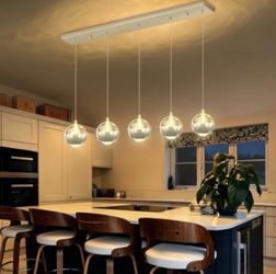 L32 x H78 Rectangular Chandeliers for Dining Room with LED Dimmable Lights
