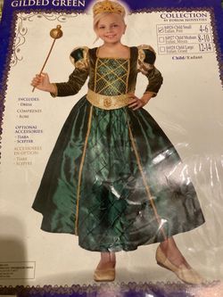 Gilded Green Princess Costume Child Small 4/6