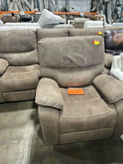 Fabric Brown recliner armchair and 3-seat recliner available