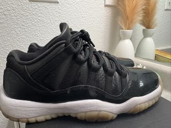 Low rise jordan 11s Black Red and White