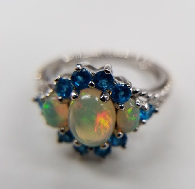 Ethiopian, Welo Opal. Malgache Apatite. Ring.