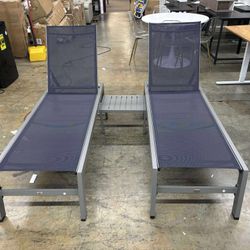 PURPLE LEAF Patio Chaise Lounge Set 2 Pieces Textilene Pool Lounge Chairs with Wheels Sunbathing Chair for Outdoor Yard