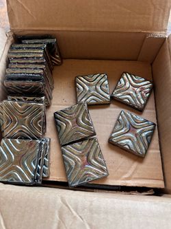 2 /1/4 glass tiles Metallic