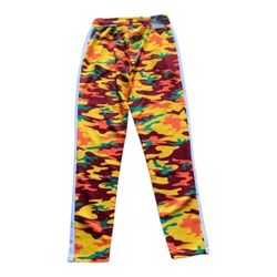 Redfox NWT Unisex Yellow Orange Green Burgundy Camo Print Joggers Size Medium