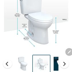 TOTO
Drake 1.6 GPF Two Piece Elongated Chair Height Toilet with Left Hand Lever - Seat Included