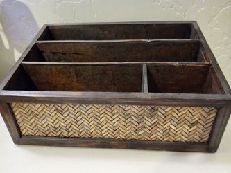 Wood Rattan Organizer