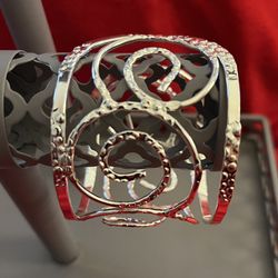 Silver Wide Cuff Bracelet 