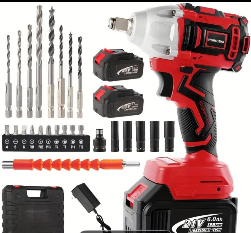 Drill Heavy Duty 21V Brushless Cordless Impact Wrench Kit