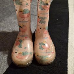Flamingo Girl Rain Boots