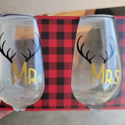 Mr And Mrs Wine Glasses