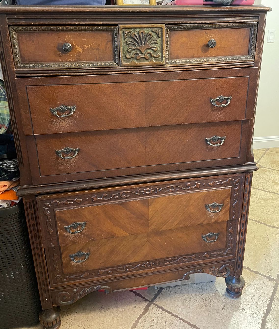 3 antique 6 Drawer Dresser, Retro Chest of Drawers with Metal Handle, Double Wood Dresser for Bedroom, classic $300 all 3 or $125 ea