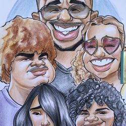 Pool Party, Weddings, Caricature, Goofy Faces