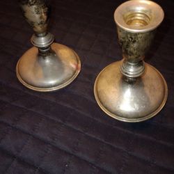 Sterling Silver Candle Holders Weighted See Picture For Size
