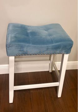 Blue velvet counter bar stools