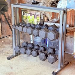 Dumbbells set with rack