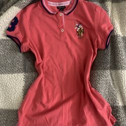 U.S. Polo Assn. women's cotton-blend pique polo shirt in fuchsia