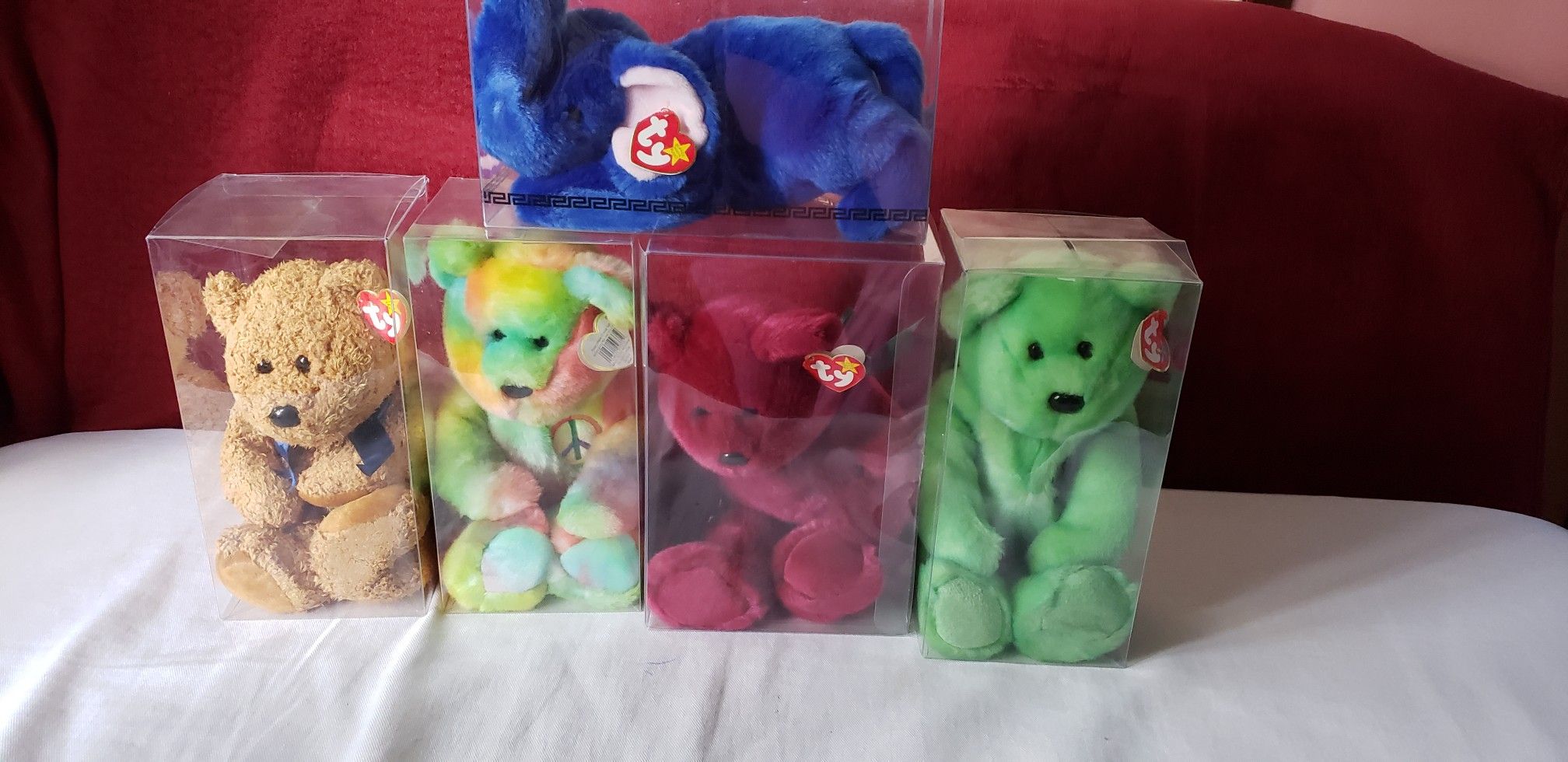 Set of 5 large TY Beanie Baby