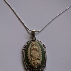 Virgen De Guadalupe Sterling Silver And Chain 