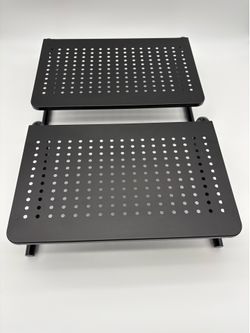 2 Pack Black Metal Ventilated Monitor Stand Riser Laptop Computer Desk 14.5"