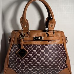 The Danbury Mint Women's Brown Personalized Latter Handbag Purse Bag Medium