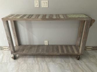 MOVING SALE VERY BEAUTIFUL AND MULTI SERVICE CONSOLE TABLE- TIVI STAND -BUFFET SERVICE CART 60” BY 13 “ AND 36” HIGH PICK UP IN WESTMINSTER CITY 9