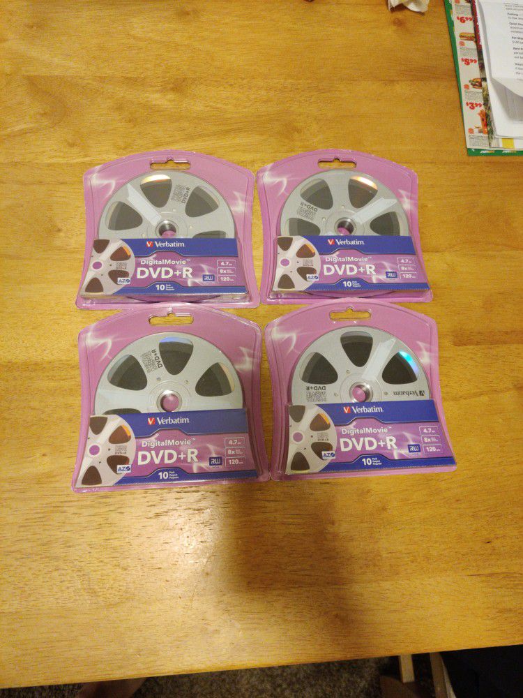 Verbatim DVD+R 4.7 GB 4 Packs Of 10 Brand New 